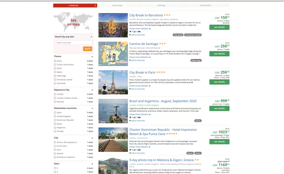 Search and select own inventory offers using multiple filters
