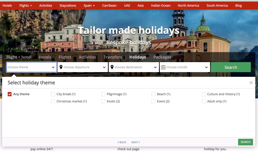 Search and select own inventory offers using multiple filters