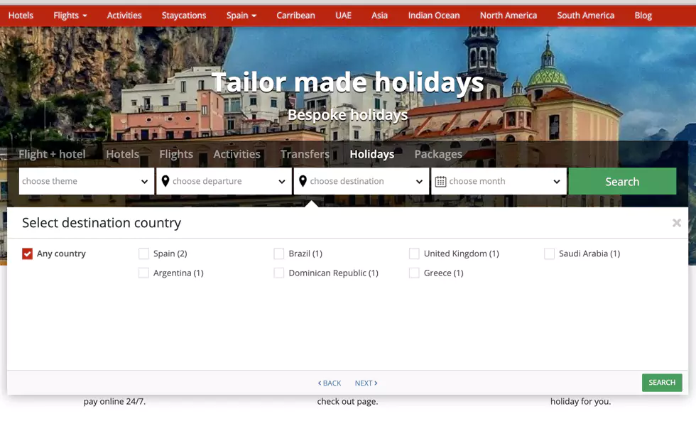 Search and select own inventory offers using multiple filters