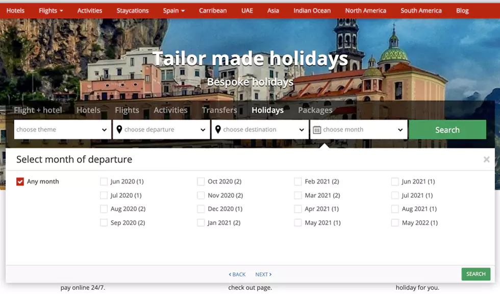 Search and select own inventory offers using multiple filters