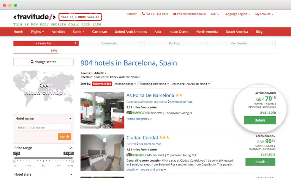 Real time travel booking engines