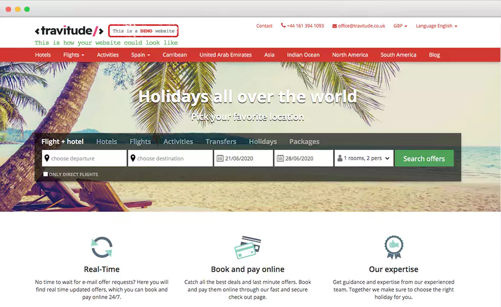 Real time travel booking engines
