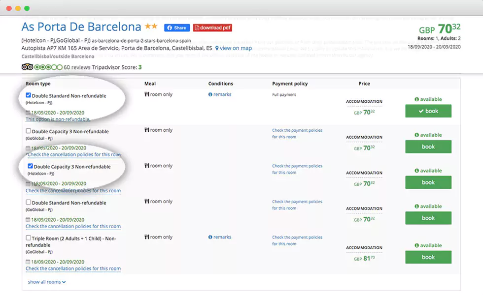 Productivity tool for travel agents